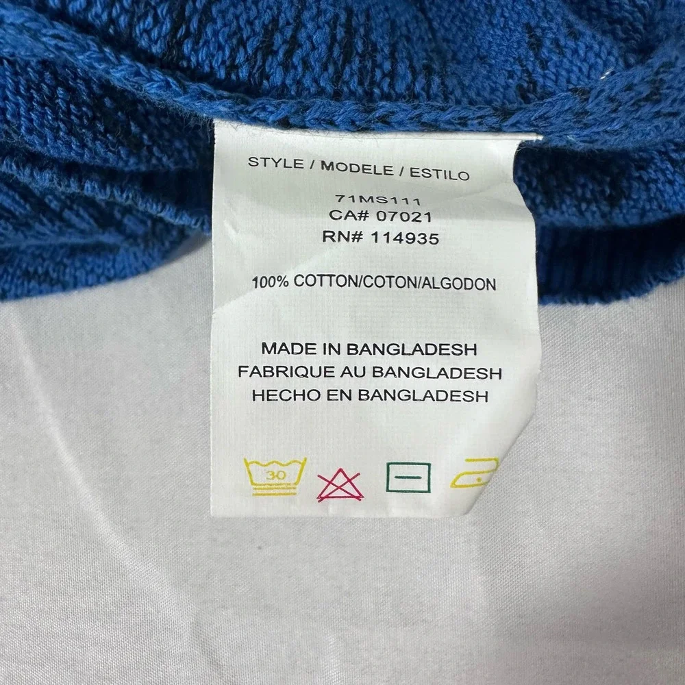 Never Lose Hedge est 2010 large Blue & Black‎ Knit Pullover Sweater Hoodie